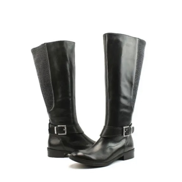Clarks Black Leather "Pita Arizona" Women’s Knee High Riding Equestrian Boots - Picture 3 of 9